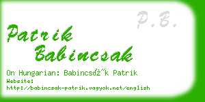 patrik babincsak business card